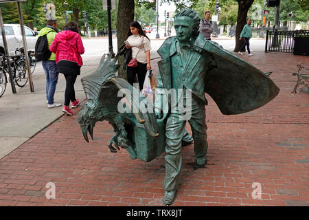 Statue d'Edgar Allan Poe Boston MA Banque D'Images