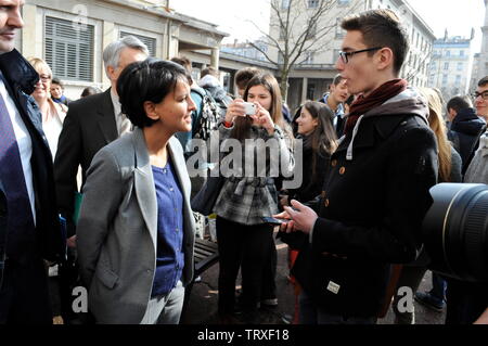 Najat Vallaud-Belkacem, ministre français de l'éducation, Lyon, France Banque D'Images