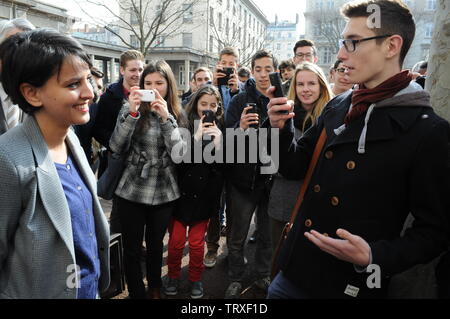 Najat Vallaud-Belkacem, ministre français de l'éducation, Lyon, France Banque D'Images