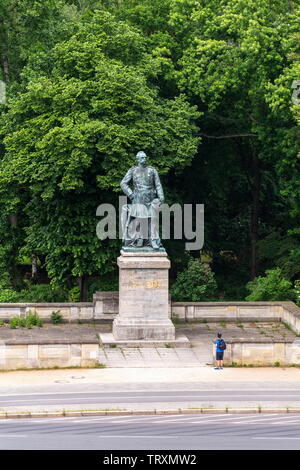 L'Albrecht Graf von Roon statue devant la colonne de la Victoire Berlin Tiergarten, Berlin, Allemagne, sculpteur Harro Magnusson à partir de 1904. Banque D'Images