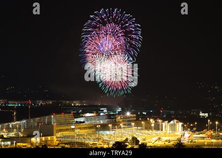 Stuttgart, Allemagne - 17. Août 2014 : à l'aéroport de Stuttgart (STR) en Allemagne. Dans le monde d'utilisation | Banque D'Images