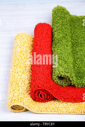 Beaucoup de tapis de différentes couleurs close-up Banque D'Images