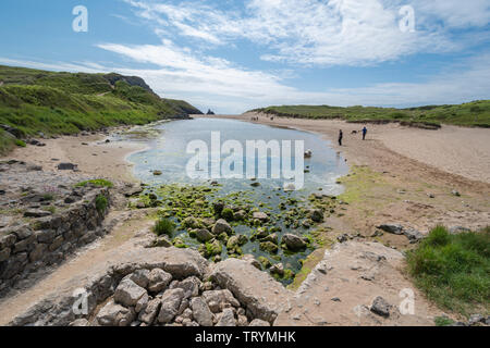 Paysage côtier au large Haven Beach dans Pembrokeshire, Pays de Galles Banque D'Images