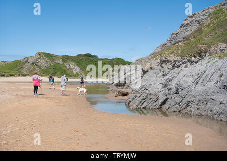 Paysage côtier au large Haven Beach dans Pembrokeshire, Pays de Galles Banque D'Images