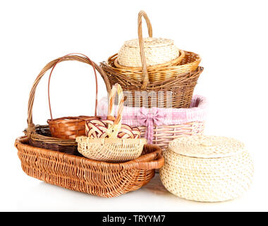 De nombreux différents paniers isolated on white Banque D'Images