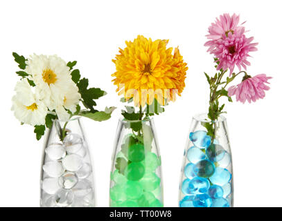 De belles fleurs en pot avec de l'hydrogel Banque D'Images