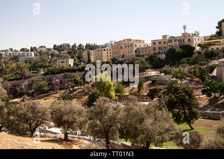 Israël, Jérusalem : la nouvelle ville dans la partie ouest vue de la vieille ville *** *** légende locale Banque D'Images