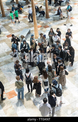 Le Jardin d'hiver est une attraction populaire pour les New-Yorkais et les touristes à Brookfield Place, NEW YORK, USA Banque D'Images