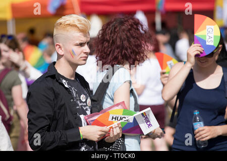 Sofia, Bulgarie - Juin 08, 2019 : Sofia Pride est le plus grand événement annuel dédié à l'égalité et les droits de l'homme de tous les citoyens et les plus grands Banque D'Images