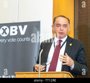 Londres, Royaume-Uni. 13 juin 2019. Operation Black Vote lancement. Il s'agit d'un programme de mentorat politique pour 2020 dans lequel 30 personnes BME sont par rapport à la MP de tout le spectre politique, y compris des libéraux démocrates leader adjoint Jo Swanson, Shadow Home Secretary Diane Abbot et Brexit Ministre James Cleaverly illustré est seigneur de Aberystwyth Bourne qui a été l'orateur principal Ian Davidson Crédit/Alamy Live News Banque D'Images