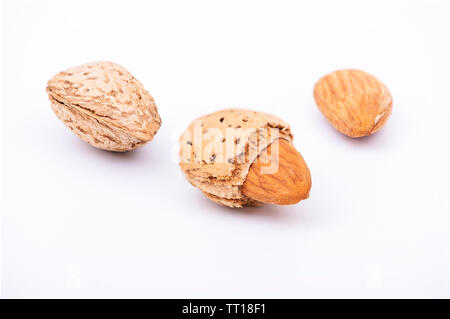 Close up macro d'amandes brutes, matières premières noix amande macro photo Banque D'Images