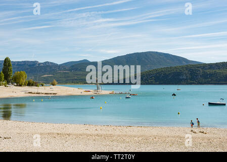 Plage du lac de Sainte Croix du Verdon, Provence, France Banque D'Images