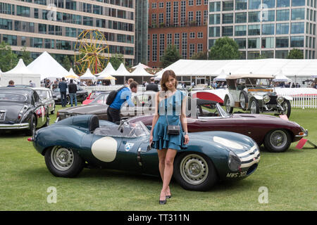 1956 Ecurie Ecosse D Type Jaguar au City of London Concours 2019 Banque D'Images