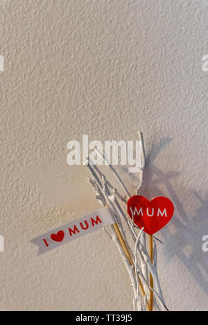J'aime maman signe sur fond blanc Banque D'Images