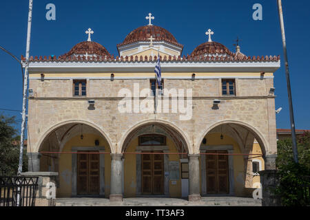 Grèce, Îles Saronique Egine, cathédrale, ville Banque D'Images