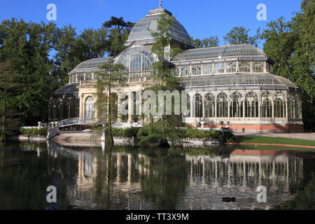 Espagne, Madrid, Parque de El Retiro, Palacio de Cristal, Banque D'Images