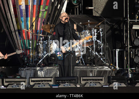 Florence, le 13 juin. Smashing Pumpkins effectue @ Firenze Rocks 2019, Ippodromo del Visarno, Firenze. Copyright Davide Merli | Alamy Banque D'Images