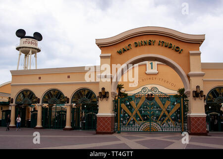 Entrée du parc à thème Walt Disney Studios à Disneyland Paris. Lewis Mitchell. Banque D'Images