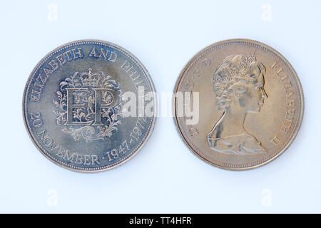 Royaume-uni 25 New Pence - Elizabeth II - pièce 1972 Banque D'Images