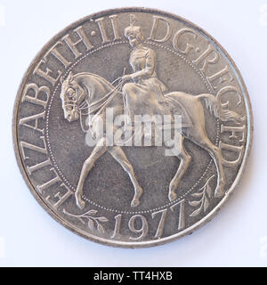 Royaume-uni 25 New Pence - Elizabeth II - pièce 1977 Banque D'Images