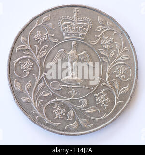 Royaume-uni 25 New Pence - Elizabeth II - pièce 1977 Banque D'Images