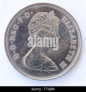 Royaume-uni 25 New Pence - Elizabeth II - pièce 1981 Banque D'Images