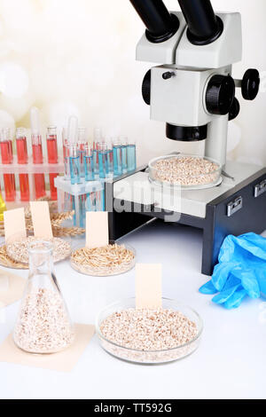 Les tests microbiologiques pour la qualité des aliments au laboratoire de biochimie Banque D'Images