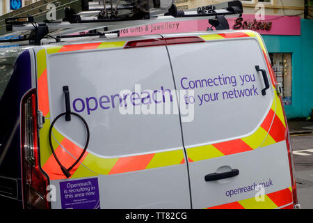 Un BT Openreach installation internet maintenance/van Banque D'Images