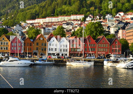 Port de Bryggen Bergen Norvège Banque D'Images