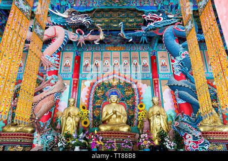 Kunming, Chine - 29 Avril 2019 : vue sur le temple bouddhiste Yuantong salle principale. Il conserve le style de l'architecture de la dynastie Yuan Banque D'Images