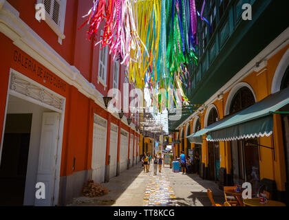 Lima, Pérou - 10 mars 2019 : bâtiments colorés dans le projet de régénération des arts monumentaux Callao Banque D'Images