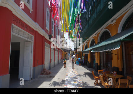 Lima, Pérou - 10 mars 2019 : bâtiments colorés dans le projet de régénération des arts monumentaux Callao Banque D'Images