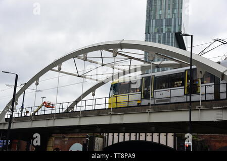 Tramway de Manchester Banque D'Images