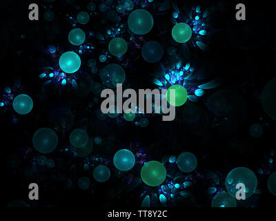 Abstract fractal structure constituée de sphères lumineuses ou de bulles. Arrière-plan de l'élégance - fractal raster sphères 3D graphiques Banque D'Images
