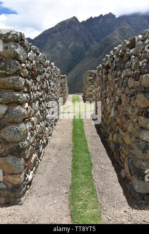 Les ruines Incas de Patallacta et Llactapata le jour 1 de l'Inca vers le Machu Picchu Banque D'Images