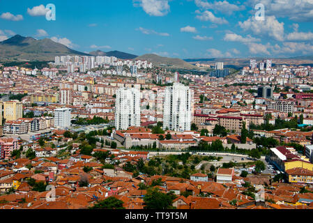 Paysage urbain de la capitale turque ankara, vu de l'ancien château d'Ankara Banque D'Images