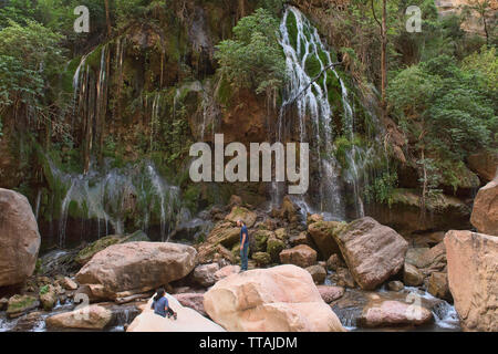 El Vergel cascade dans le magnifique Canyon de Torotoro, Parc National de Torotoro, Bolivie Banque D'Images