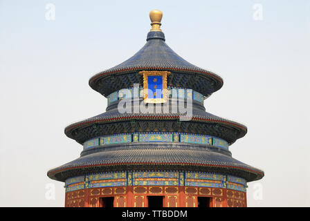 Temple du Ciel (Tiantan) à Pékin, en Chine. Tian Tan signifie Autel du ciel. Ce temple est la salle de prière pour les bonnes récoltes, Temple du Ciel. Banque D'Images