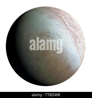Triton, lune de Neptune isolé sur fond blanc (espace 3d illustration, les éléments de cette image sont meublées par la NASA) Banque D'Images