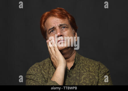 Portrait d'un homme mûr à la triste Banque D'Images