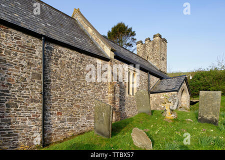 St Peter's, Trentishoe, Exmoor, Devon, UK classé, église du 15ème siècle Banque D'Images