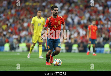 Isco en Espagne pendant l'UEFA Euro 2020 Groupe admissible F match de football entre l'Espagne et la Suède le 10 juin 2019 à Santiago Bernabeu à Madrid, Espagne - Photo Laurent Lairys / DPPI Banque D'Images