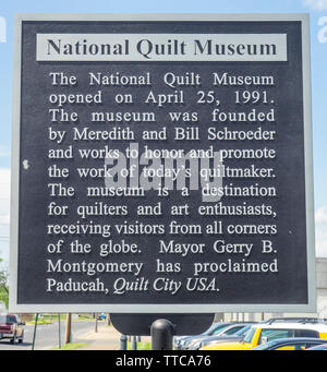 National Quilt Museum Le musée de l'extérieur de la plaque Paducah Kentucky USA Banque D'Images