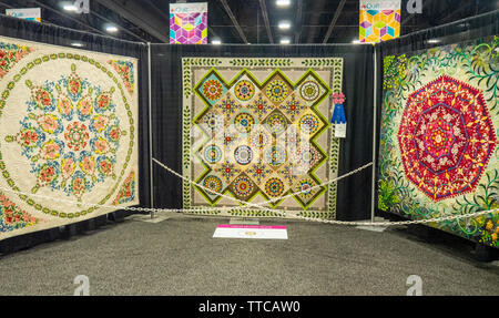 Main COURTEPOINTES MATELASSÉES : parrainé par le Rotary Club de Paducah 1er 2e et 3e places au printemps Quilt Show 2019 Paducah Kentucky USA Banque D'Images