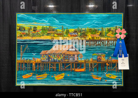 WALL QUILTS Quilts picturale : parrainé par Elna USA : 1ère place - BRISE DE MER par Joanne Baeth Printemps Quilt Show 2019 à Paducah Kentucky USA Banque D'Images