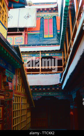 L'intérieur du Palais du Potala, Lhassa, Tibet, Banque D'Images