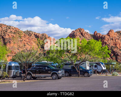 Camping, Snow Canyon State Park, Saint George, Utah. Banque D'Images