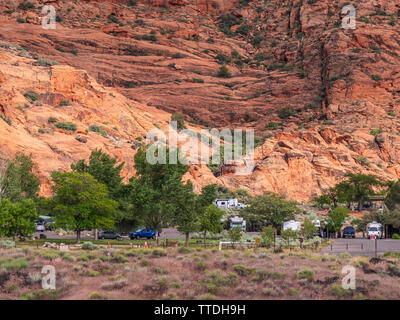 Camping, Snow Canyon State Park, Saint George, Utah. Banque D'Images