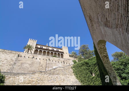 L'Almudaina view avec vault à Palma de Mallorca, Espagne. Banque D'Images