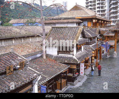 Bâtiments traditionnels, Village la Dynastie Sung, Kowloon, Hong Kong, République populaire de Chine Banque D'Images